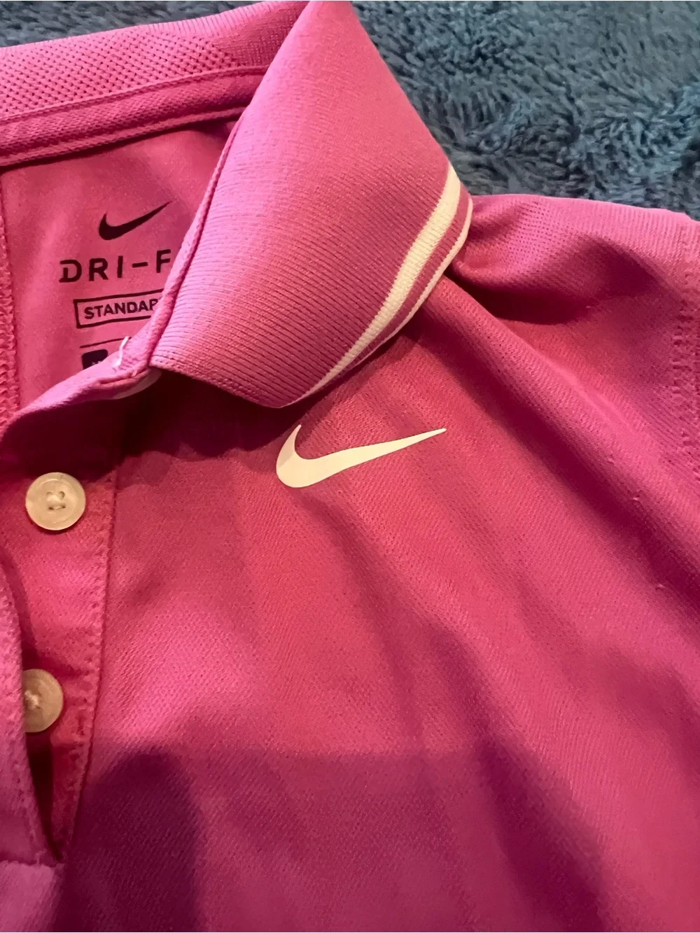 Nike Kids Pink Polo with Yellow Trim